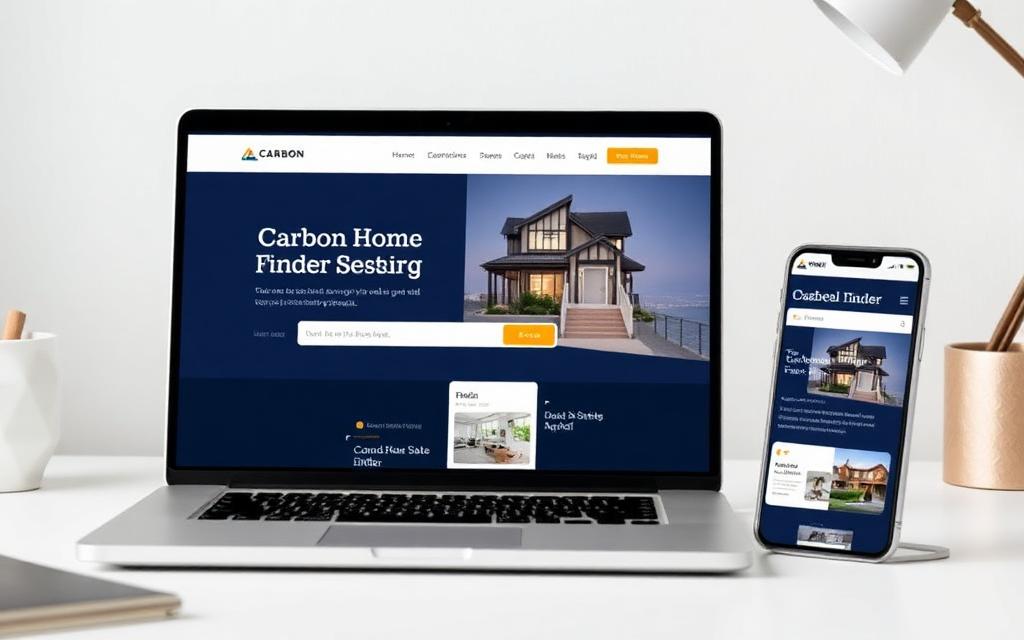 Carbon Home Finder real estate website mockup