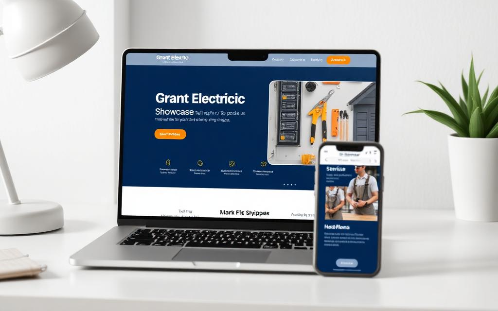 Grant Electric electrician website mockup