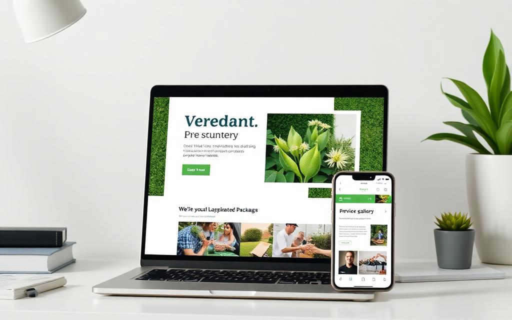 Verdant Vibe Pro landscaping website mockup